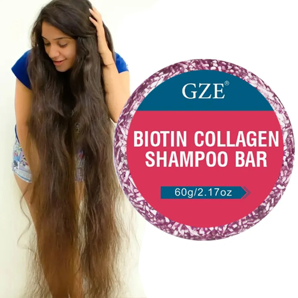 GZE Biotin Collagen Shampoo Bar  Clarifying Shampoo for Men & Women Strengthening HALALZEN