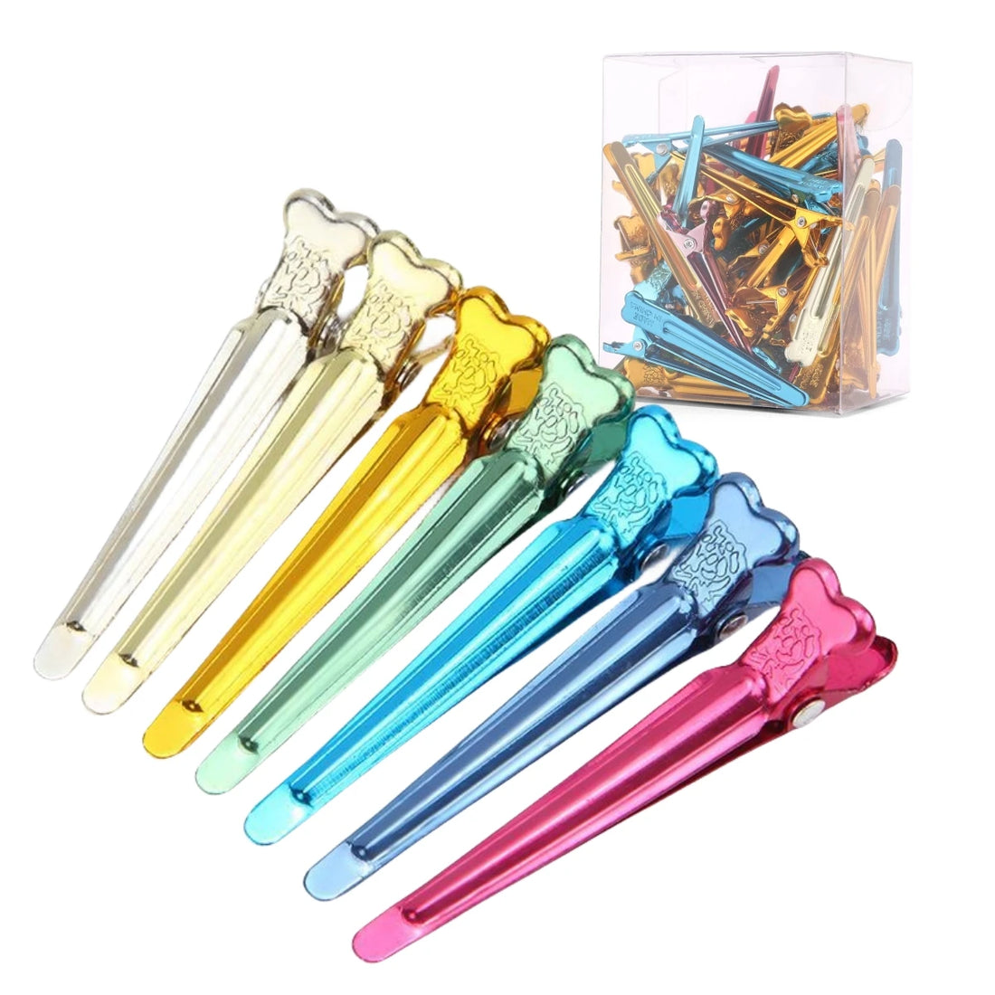 50PCS Hair Clips Hairdressing Clamps Claws Section Clips Barber Hair Styling Tools DIY Colorful Metal Hairpins Headwear Supplies