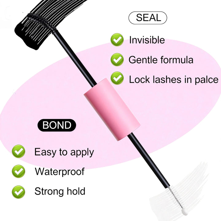 Eyelash Glue Kit 2026 NEW Bond and Seal +Lash Remover + Tweezer Makeup Tool Set Long Lasting Glue for Eyelashes Use at Home Halalzen