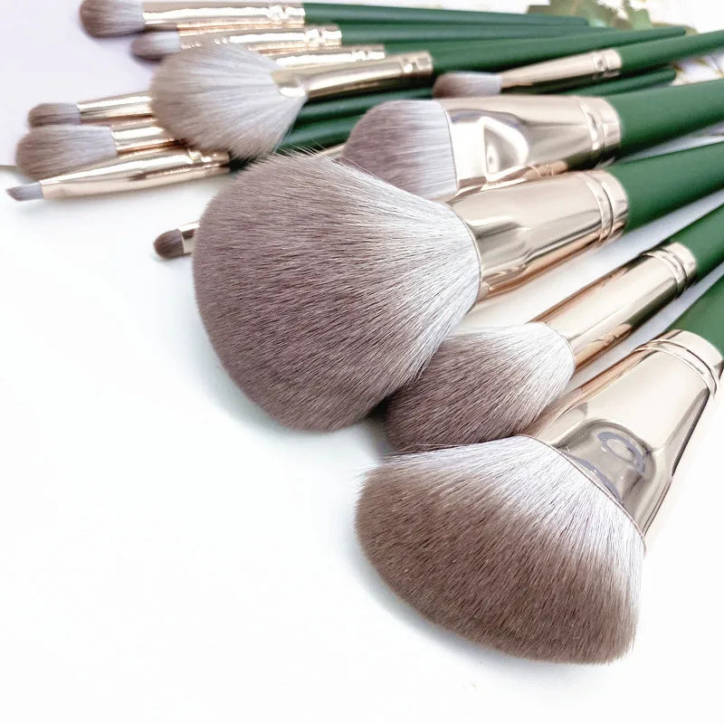 KLINA 14Pcs Makeup Brushes Soft Makeup Tools Cosmetic Powder Eye Shadow Foundation Blush Blending Detail Eyebrow Lip Beauty Halalzen
