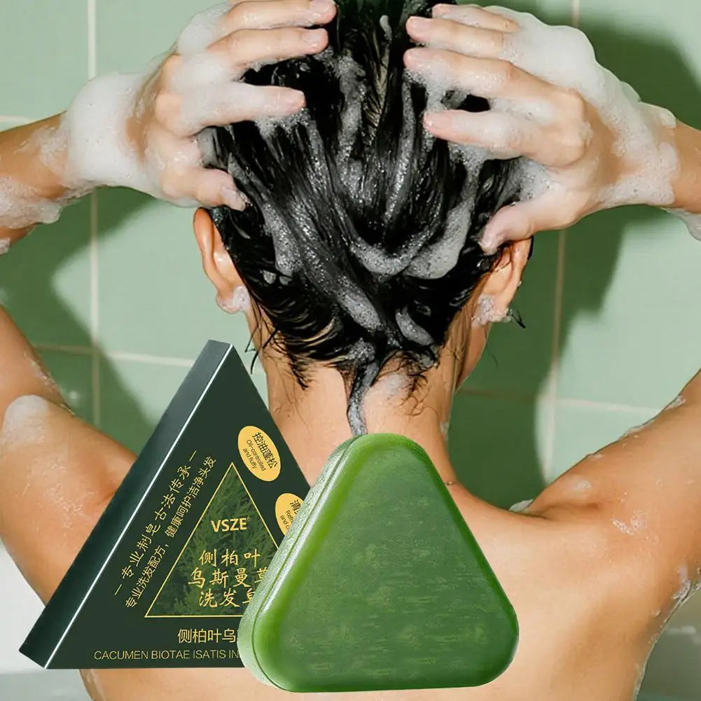 1/2/3/4/5/10pcs Natural Cacumen Platycladi Usma Grass Shampoo Bar Traditional Cold-Processing Silicone-Free Hair Care Soap Halalzen