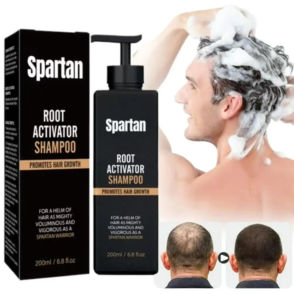 Spartan Root Activator Shampoo 200ml -Promotes Hair Growth, Strengthens Roots, Reduces Hair Loss & Fluffy Hair for Thinning Hair Halalzen