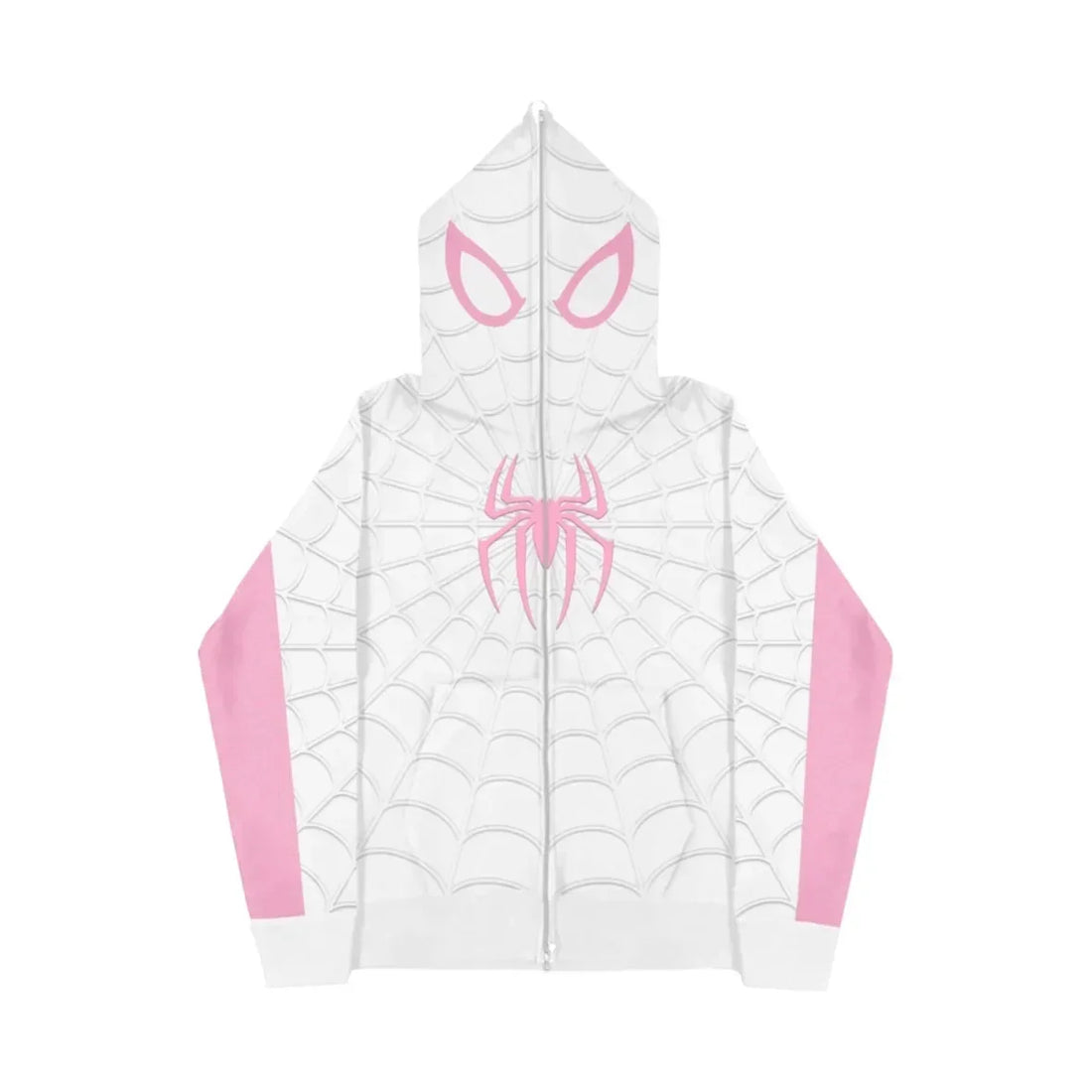 Foam printing Y2k clothing Spider web Red hoodie sweatshirt zipper warm Harajuku punk grunge Women Hip hop sweatshirt Hoodie