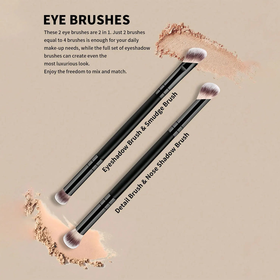 Makeup Brush Set with Sponges and Puffs, 5/7/12/15-Piece Travel Beauty Tools for Foundation, Powder, Blush and Eyeshadow