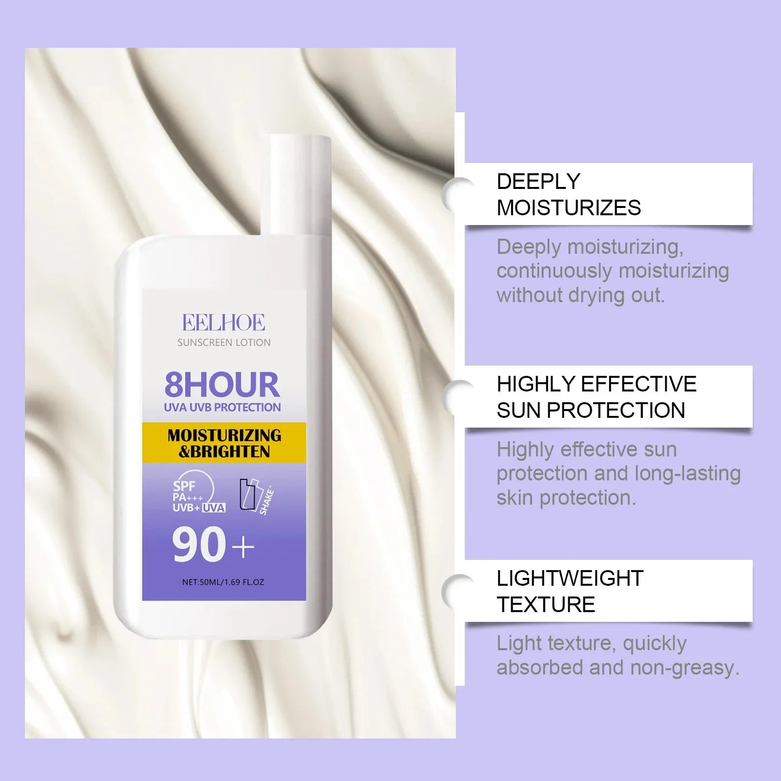 Sunscreen Cream Spf 90+ UV Protective Sunburn Repair Cream Sun Block Isolation Cream Moisturizing Oil-Control Skin Care Products Halalzen