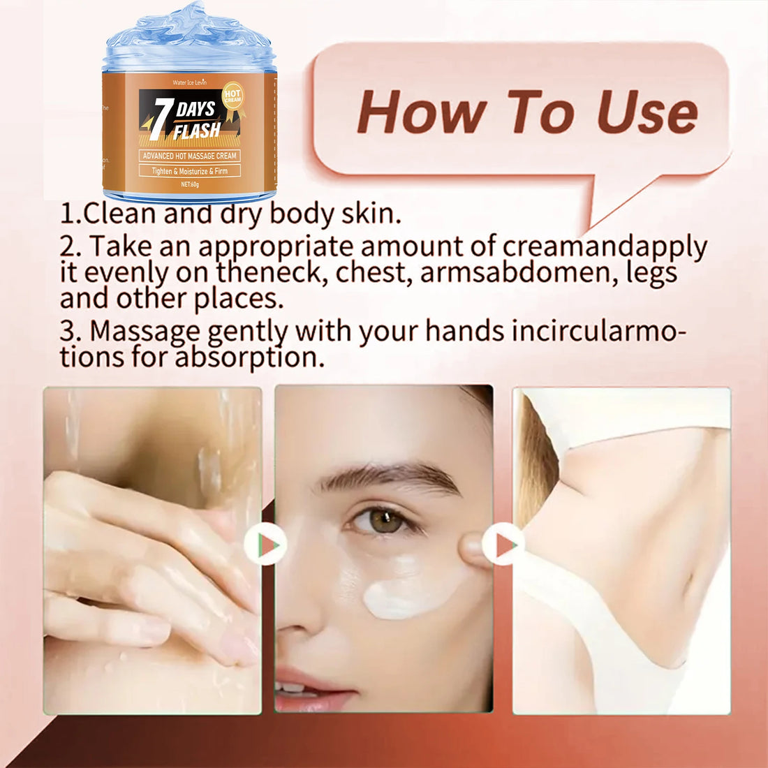 60g Moisturizing Massage Cream - Tightening and Lifting, Contains Curcumin and Plant Extracts, Suitable for Big Belly and Loose Skin Care, Arm and Leg Massage Cream