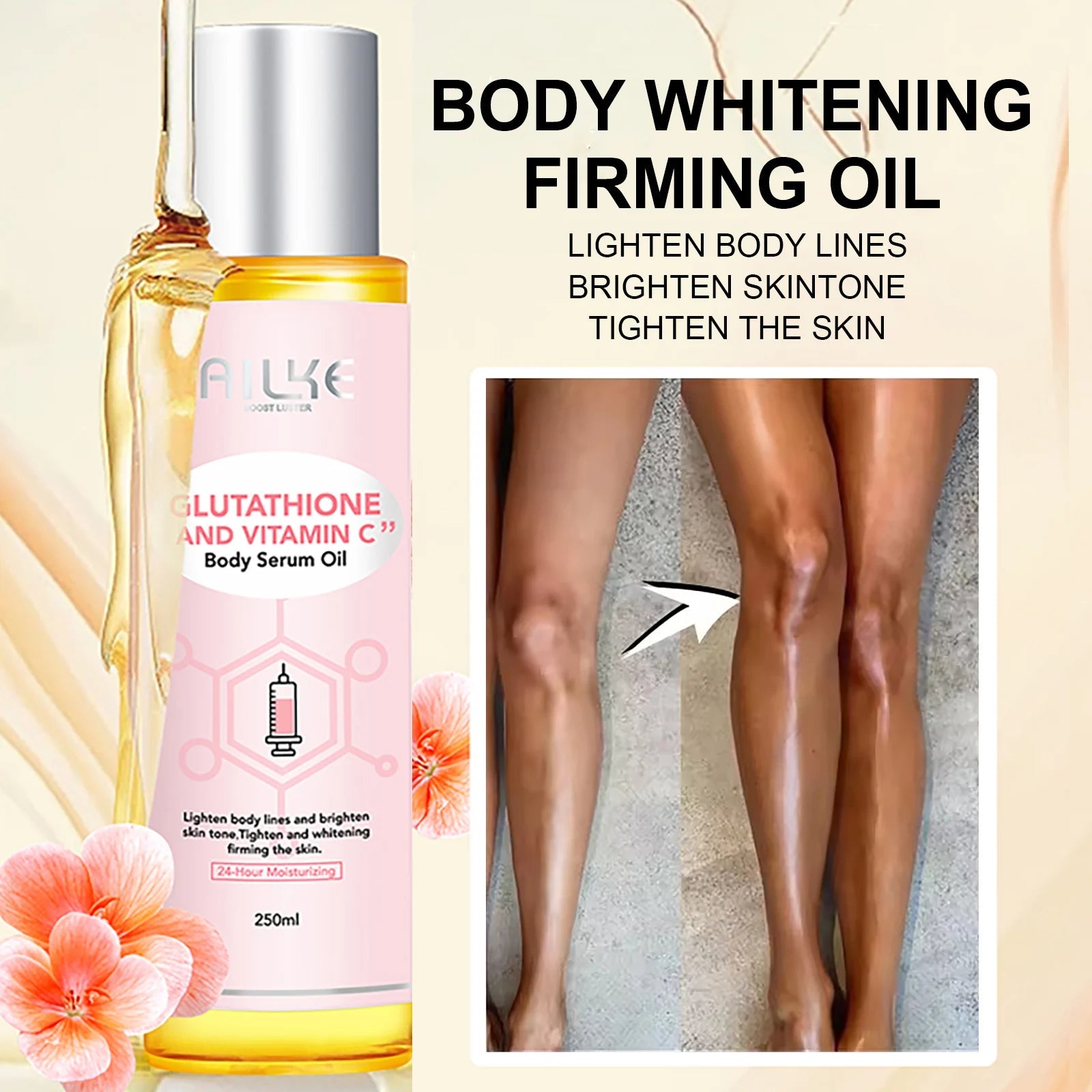 AILKE Whitening Skin Care Set, With Glutathion Vitamin C, Brighter Smoother Skin, Reduce Dark Spots, Clean Skin, Moisturizing Halalzen