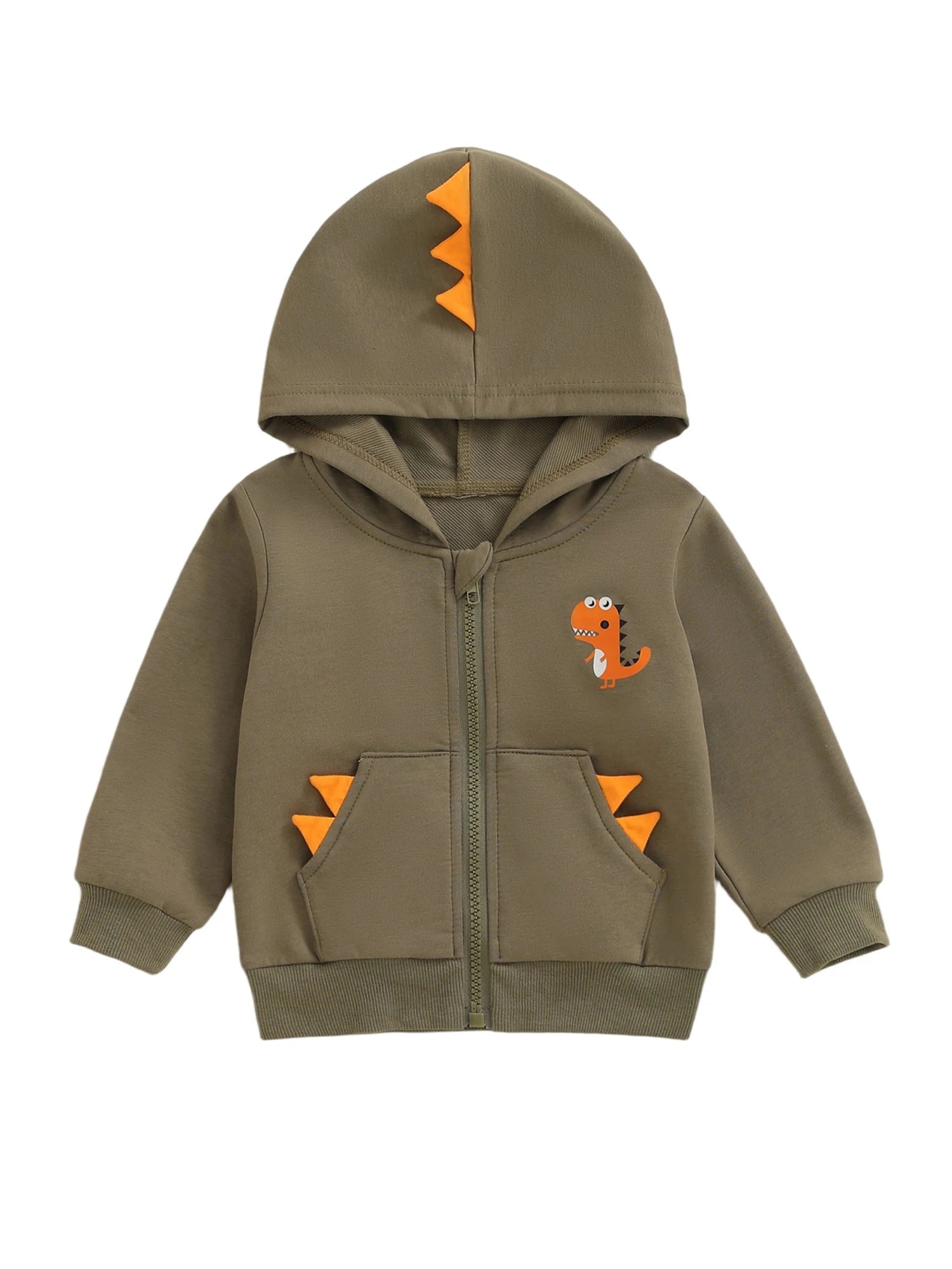 Cute Infant Winter Parka with Fleece Lining Bear Pattern Button Down Hooded Puffer Jacket for Baby Boys and Girls