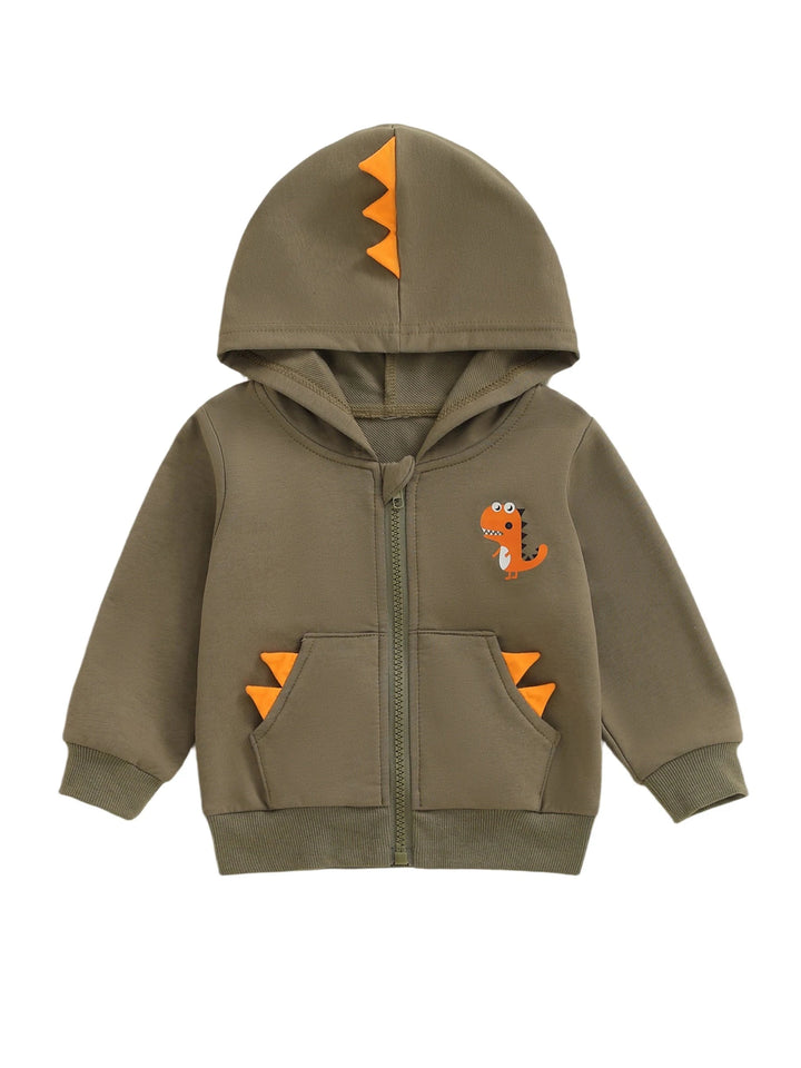 Cute Infant Winter Parka with Fleece Lining Bear Pattern Button Down Hooded Puffer Jacket for Baby Boys and Girls