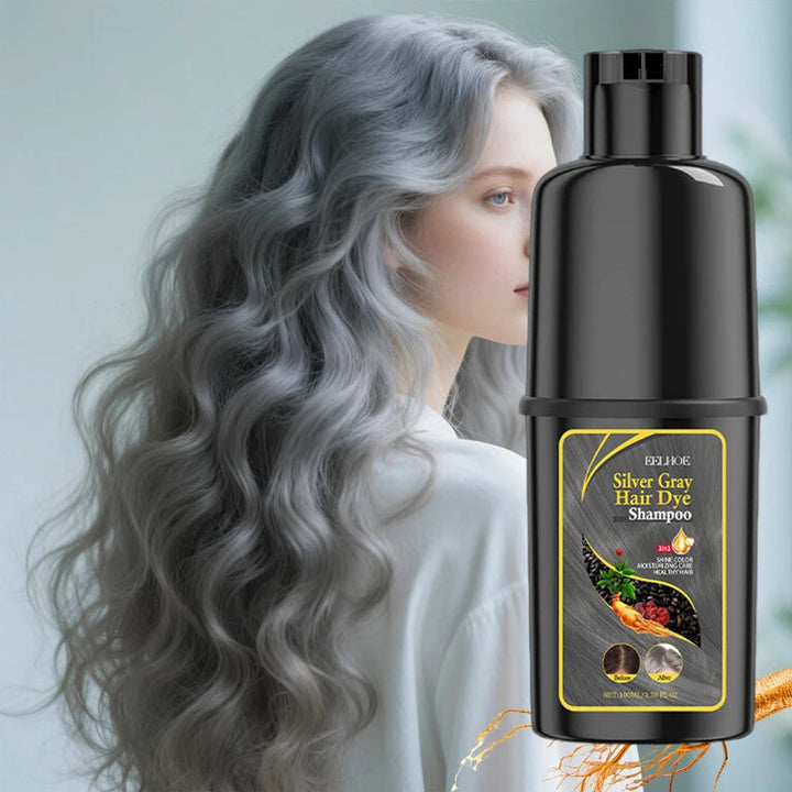 100ml Gray Color Hair Dye Shampoo 3 in 1 Oil Control Clean Hair Restoration Damage Repar Professional Hair Colors Dye Shampoo HALALZEN