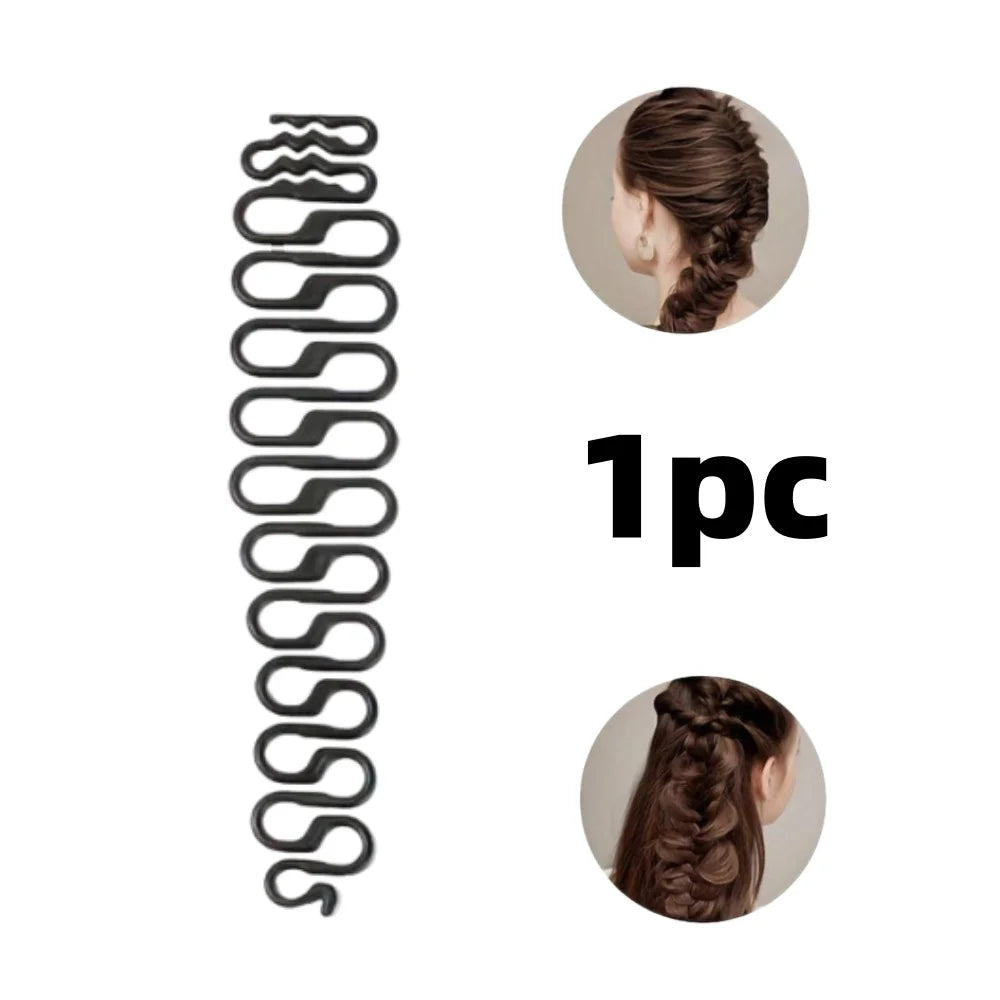DIY Hair Braiding Tool Fishbone Braid Maker Set Simple Lazy Braider For Women All Hair Types Ponytail Bow-Shaped Styling Access Halalzen