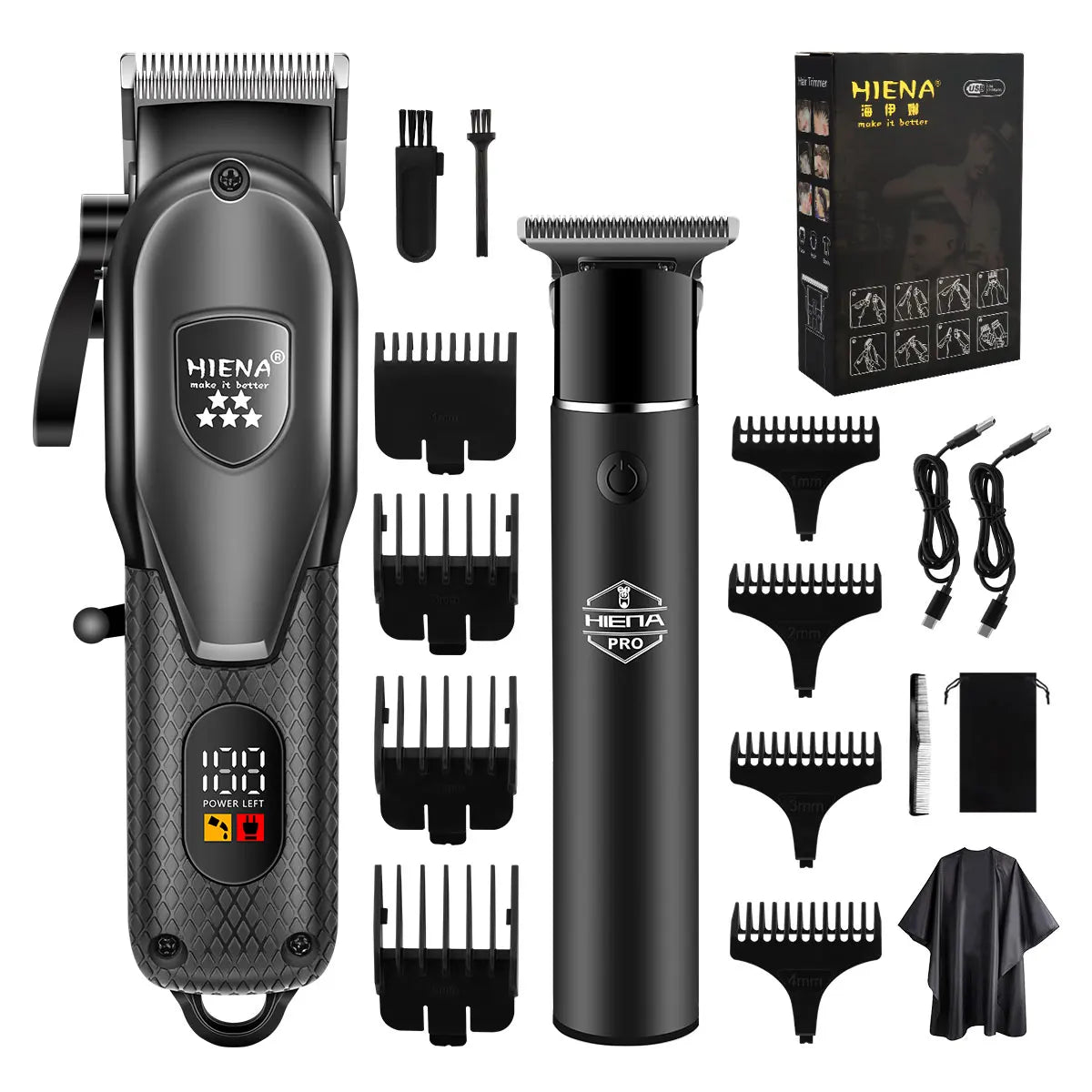 hiena Hair Clipper Kit for Men Electric Shaver Hair Trimmer Professional Cutting Machine Hair Trimmer with LCD Digital Display Halalzen
