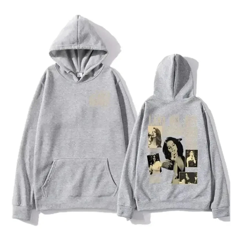 Casual Lana Del Rey Singer Hoodies for Men and Women Harajuku Fashion Long Sleeves Sweatshirts Moleton Graphic Prints Streetwear