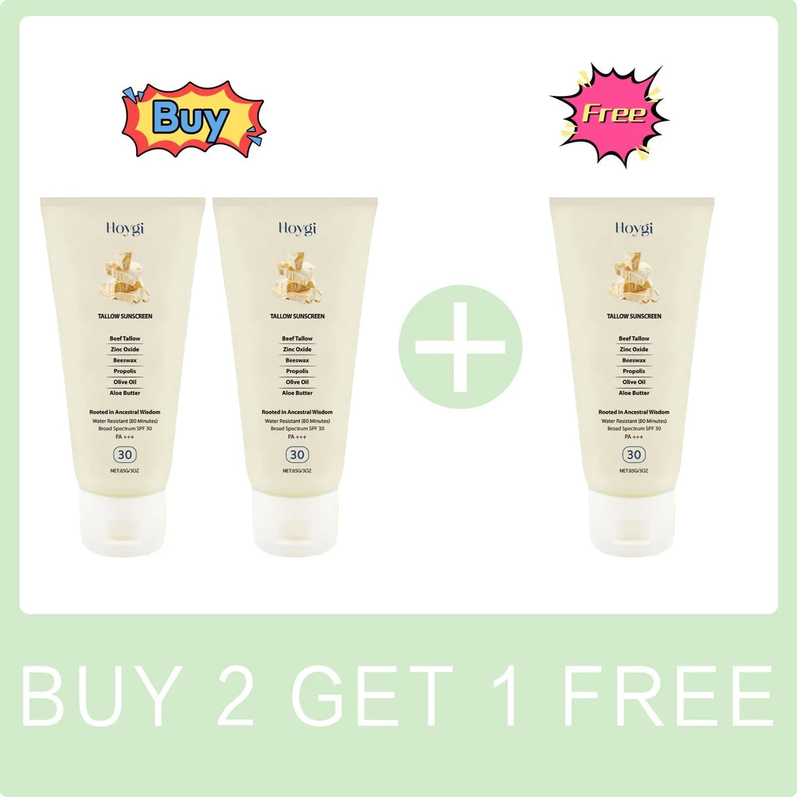 Tallow Brightening Sunscreen Spf30+ Anti Sunburn UV Long-Lasting Sun Protection Waterproof Moisturizing Face Sunscreen Product Halalzen
