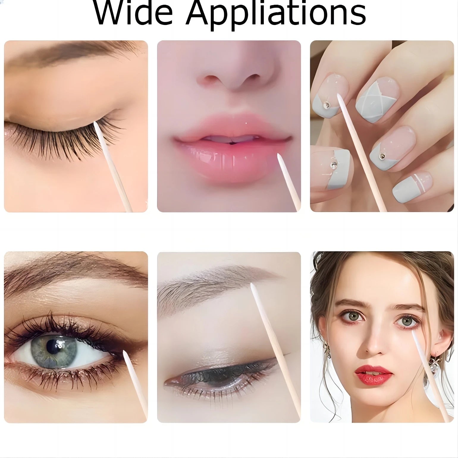 50/100/300pcs Eyebrow Eyelash Brushes Wooden Eyelash Spoolies Mascara Wands Lip Applicator for Eyelash Extension Makeup Tool