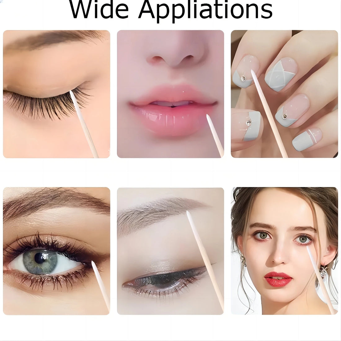 50/100/300pcs Eyebrow Eyelash Brushes Wooden Eyelash Spoolies Mascara Wands Lip Applicator for Eyelash Extension Makeup Tool