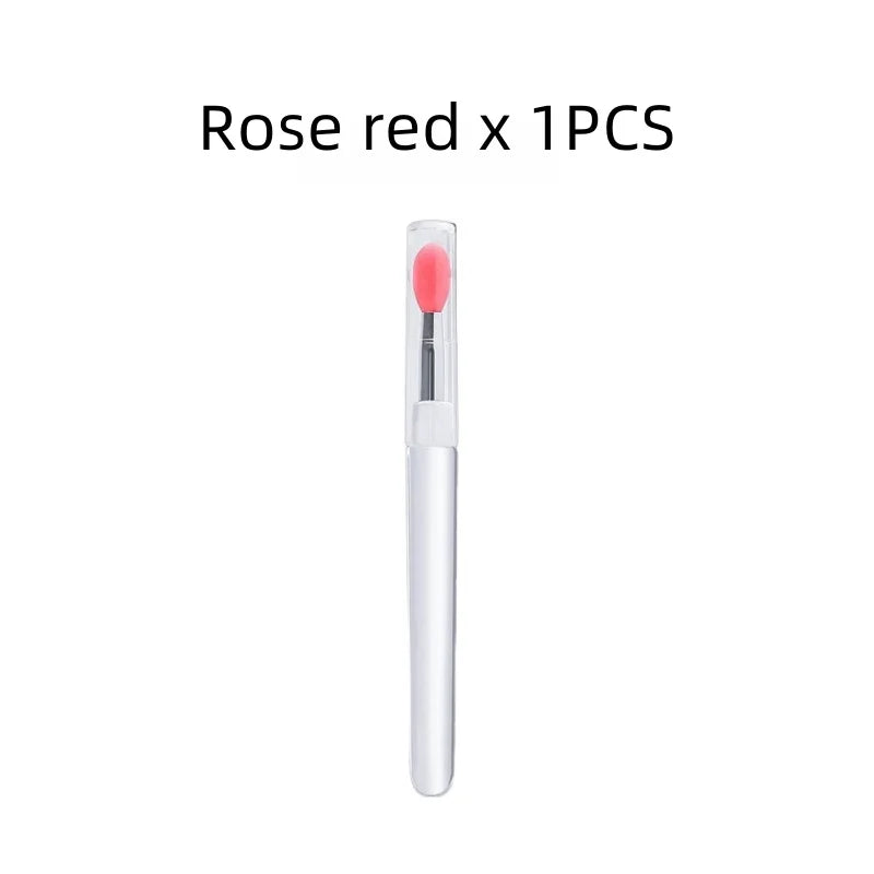 Silicone Lip Brush With Lid Mini Professional Portable Lip Mask Brush Lipstick Eyeshadow Brush Smudged Lipstick Brush