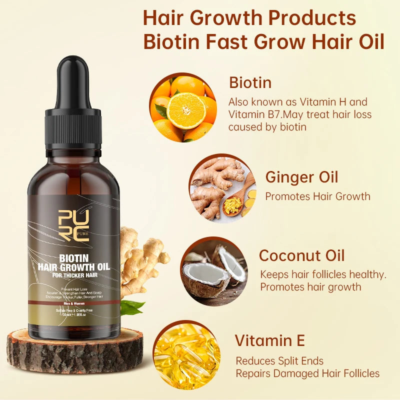 PURC Smoothing Hair Scalp Treatment Hair Shampoo Biotin Hair Oil and Conditioner Set for Men Women Hair Care Halalzen