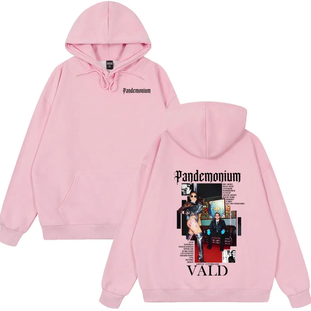 Hot Sale Wear Rapper Vald PANDEMONIUM Album Graphic Hoodie Men Women Hip Hop Fashion Hoodies Male Vintage Wear Winter Streetwear