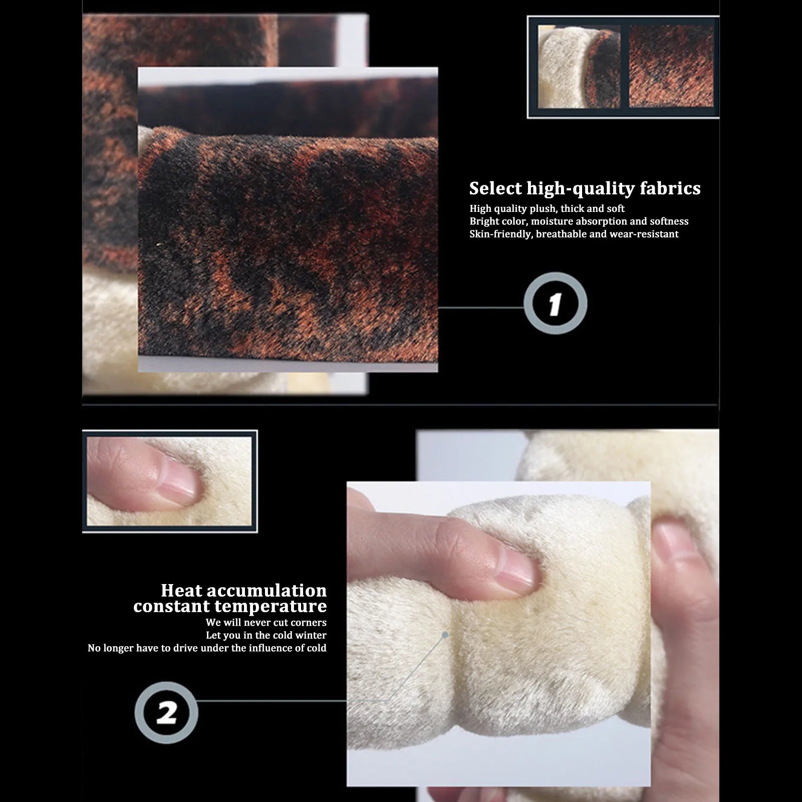 Winter Plush Steering Wheel Cover Easy to Install and Anti-slip Fluffy Wheel Protector Suitable for Car Truck Van SUV MIAO-US