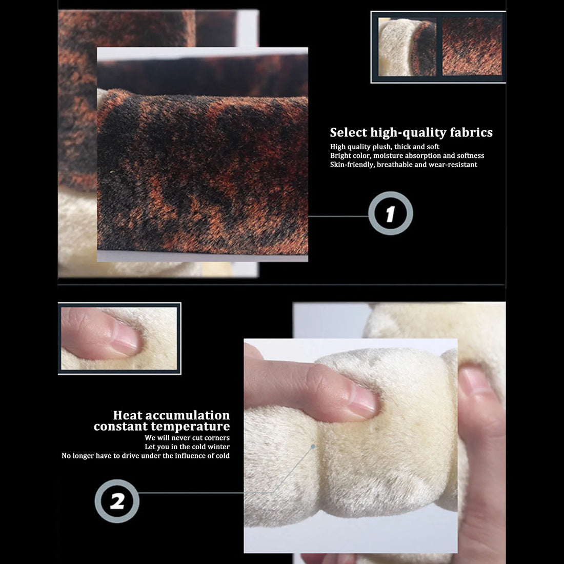 Winter Plush Steering Wheel Cover Easy to Install and Anti-slip Fluffy Wheel Protector Suitable for Car Truck Van SUV MIAO-US