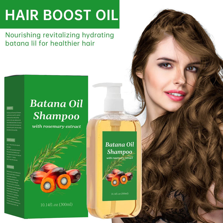 300ML Batana Oil Shampoo Nourishing Hair Growth Strengthens Restore Damaged Split Hair Scalp Cleansing Dandruff Control Care Halalzen