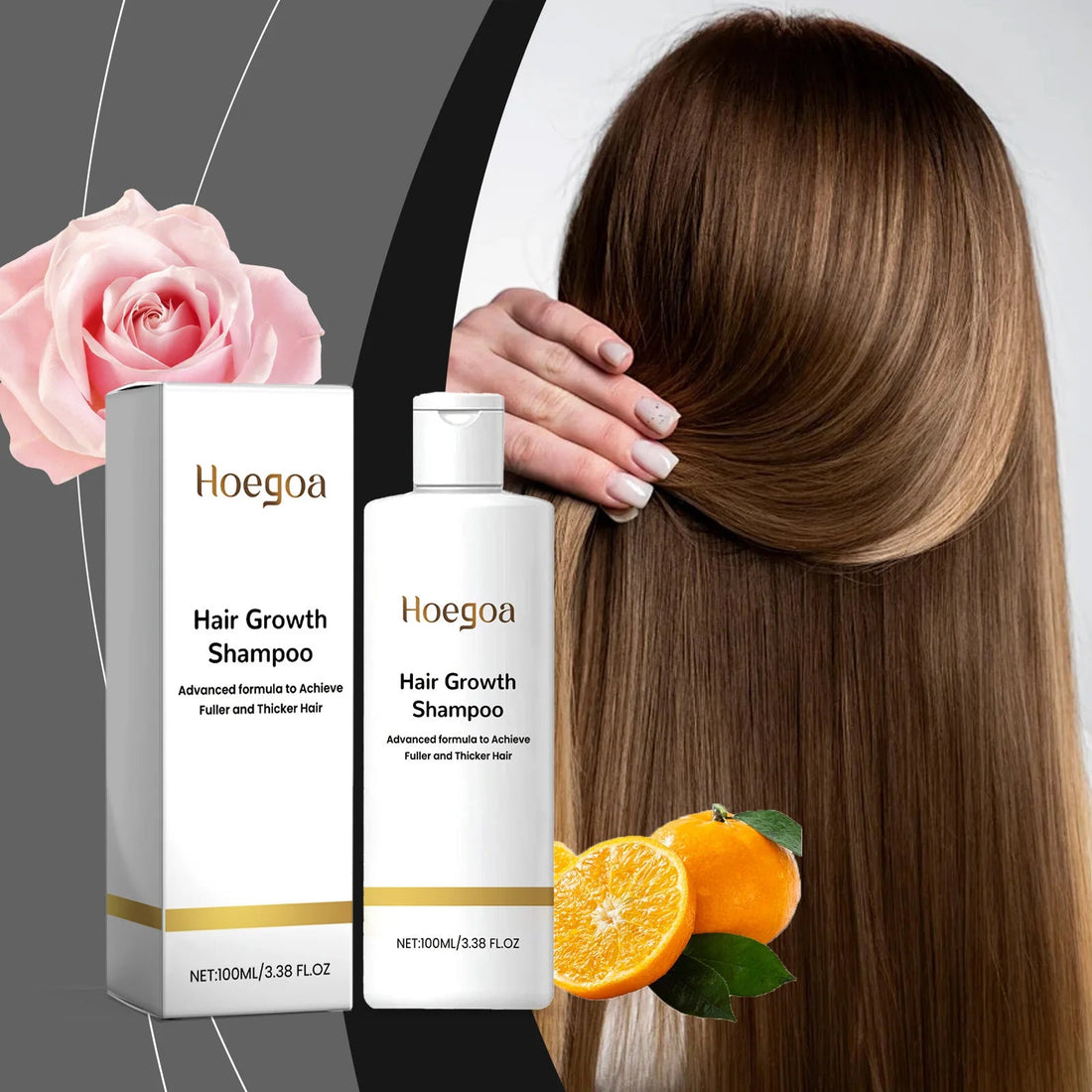 Hair Growth Shampoo Strengthening Hair Roots Oil Control Anti Dandruff Scalp Cleaning Rice Water Moisturizing Nourishing Shampoo HALALZEN