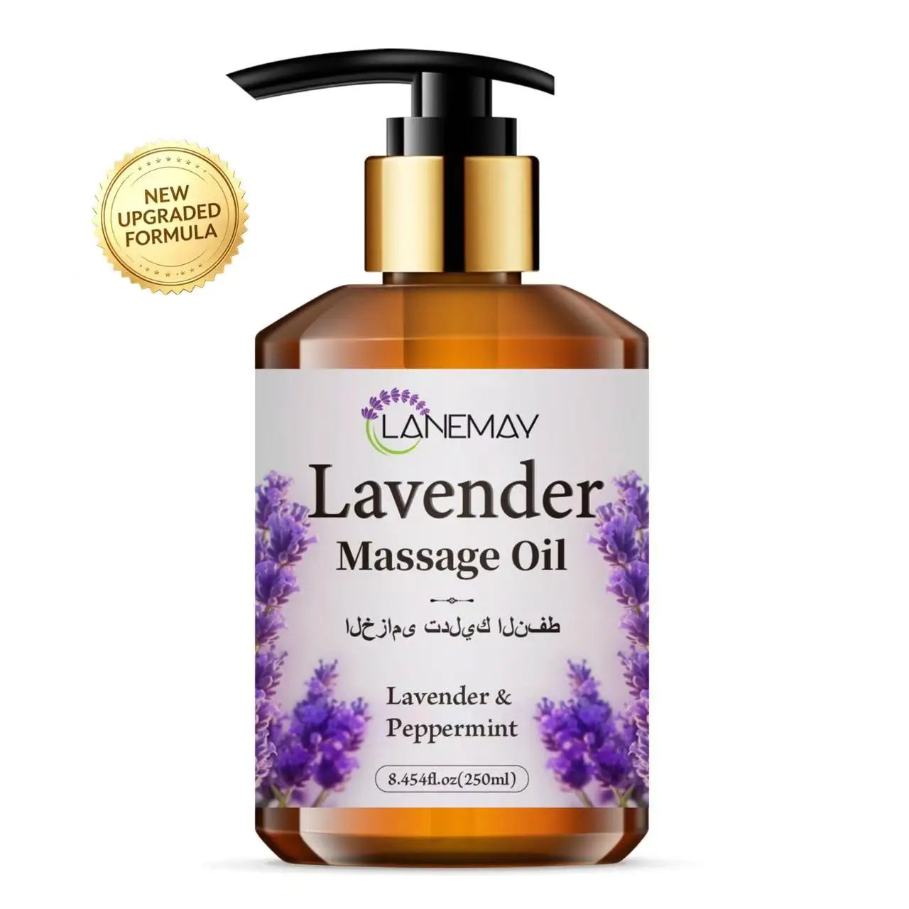 New Upgraded Premium Lavender & Peppermint Massage Oil, Paraben-Free, Moisturizing Body Care, Soothes & Softens Skin