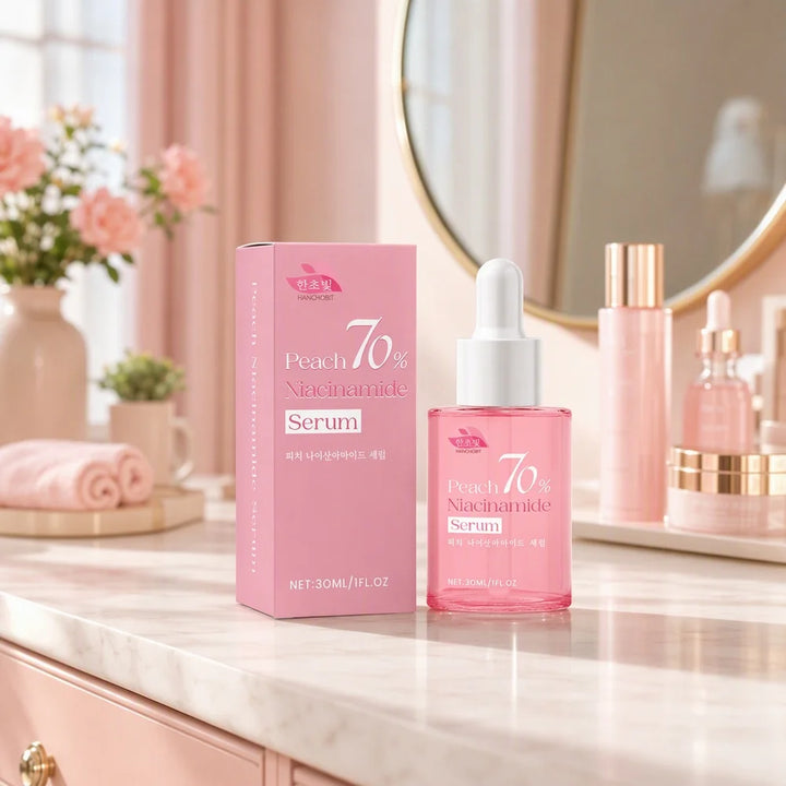 Ship From US Peach 70% Niacinamide Serum 30ml Brightening Face Serum With Dropper For Women Hydrating Moisturizing Repair Even Skin Tone Skincare
