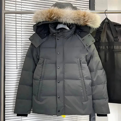 Mens Jacket Designer Puffer Jacket Women Wyndham Wolf Skin Collar Parka Winter Fashion Outdoor Warm Windproof Coat XS-2XL