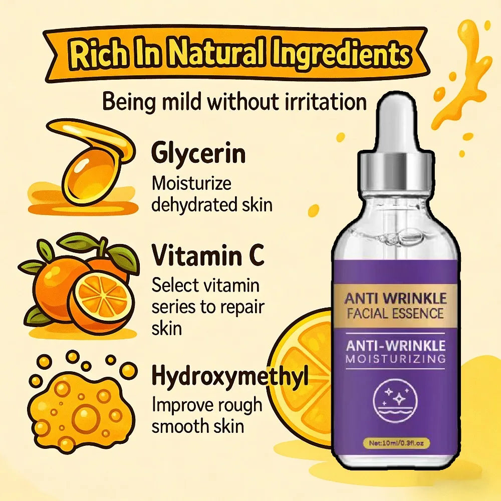 Vitamin C Wrinkle Remover Face Serum: Lifts & Firms, Fades Fine Lines, Brightens & Nourishes Halalzen