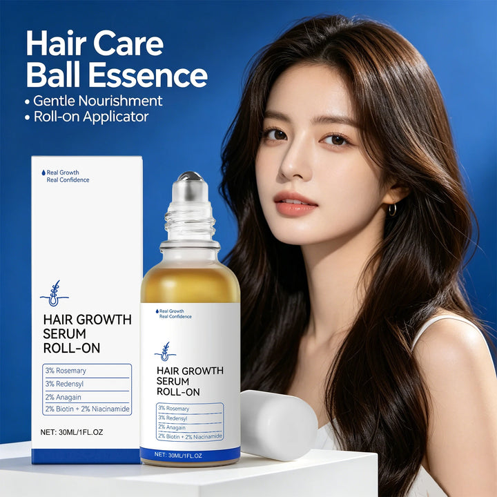 Hair Growth Serum Roll-On Redensyl & Rosemary Scalp Care Anti Hair Loss Serum Nourishing Scalp Massage Serum for Men & Women