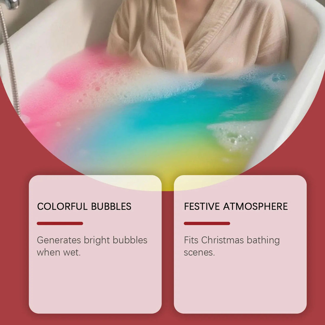 Christmas Colored Fizzy Long-Lasting Scent Bath Bomb Gift Set Gentle Cleansing and Exfoliating Handmade Moisturize Bath Bomb Halalzen