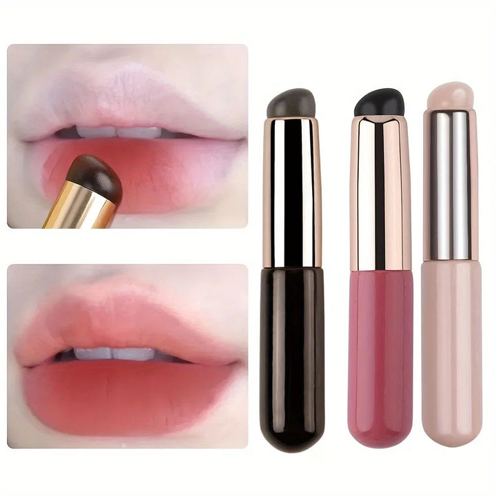 Portable Silicone Lip Brush with Cover - Mini Makeup Applicator, Easy to Apply, Suitable for Lip Balm, Lipstick Auxiliary Tool Halalzen
