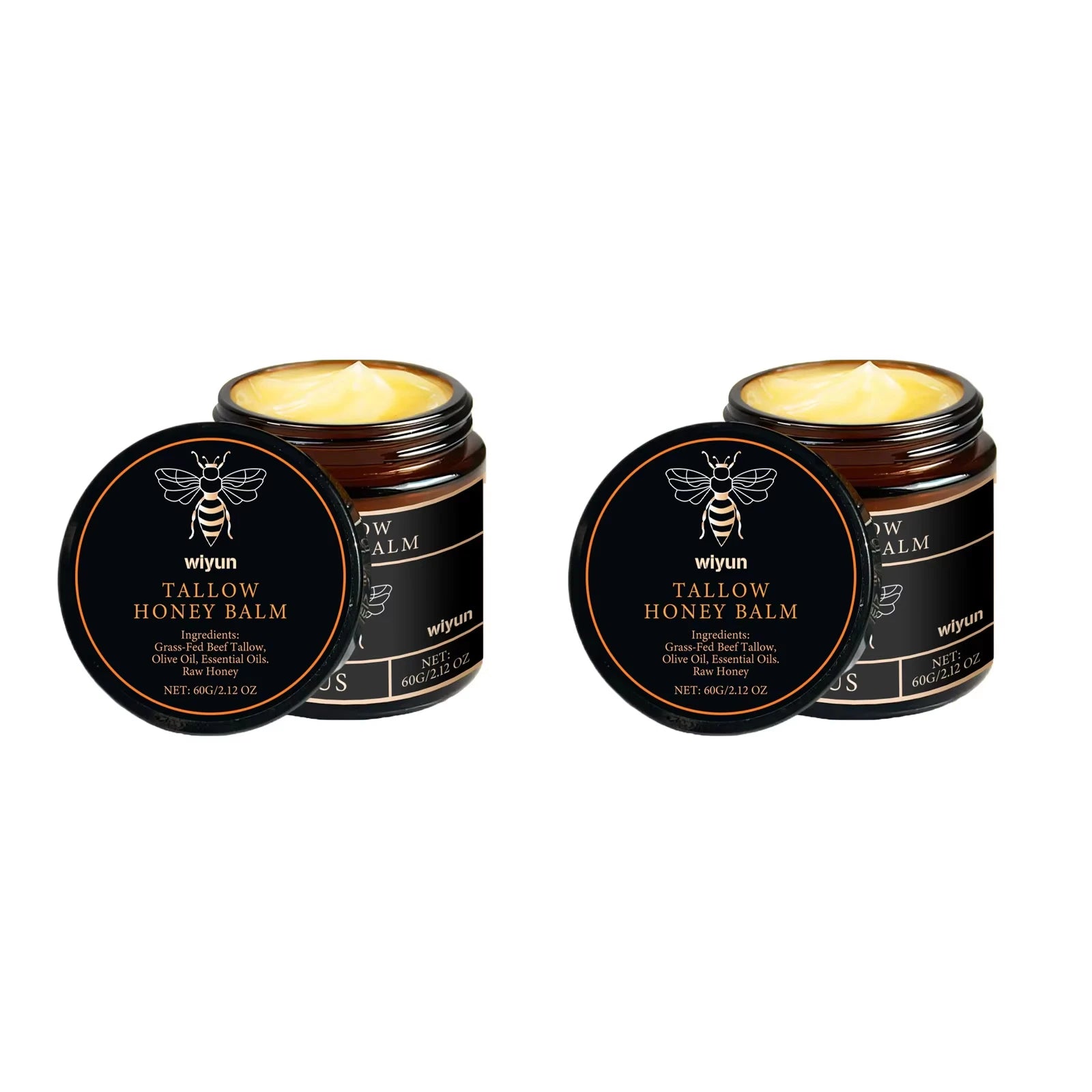 Tallow Honey Balm Moisturizing Cream for Face Body Grass Fed Beef Tallow Balm Natural Deep Moisturizer Soft Soothing Skin