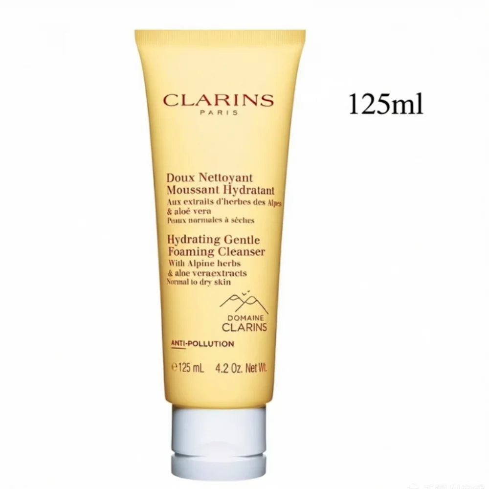 Clarins Gentle Foaming Cleanser 125ml for Normal to Dry Skin Cottonseed Hydrating Face Wash Soap Free Made in France Halalzen