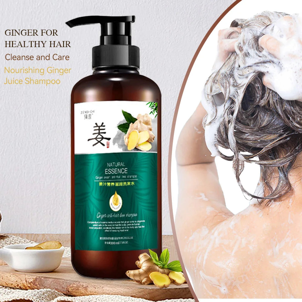 Ginger Hair Growth Essential Oil Shampoo Natural Anti Hair Loss Hair Care Prevent Hair Dry Frizzy Damaged Repair Care Hair Oil