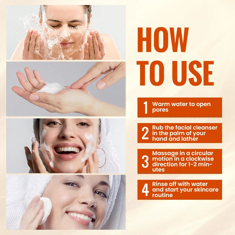 Natural VitaminC Cleanser All Face Wash 150ml Deep Cleans Dissolves Grease Brightens Skin Good With Hyaluronic acid Halalzen