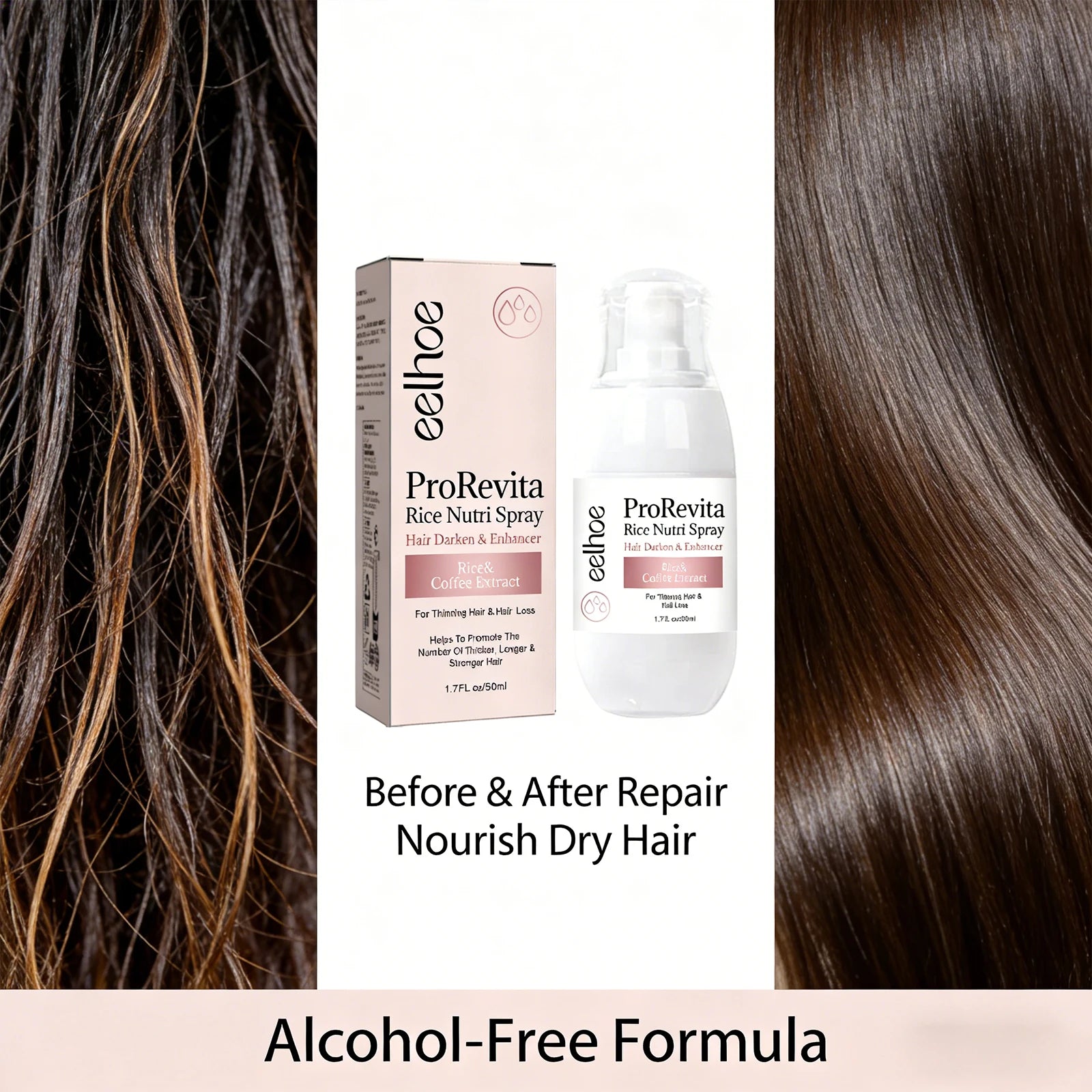 Rice Hair Care Spray Promote Hair Growth Repair Damaged Hair Strengthens Hair Fibers Reduces Hair Loss Breakage Rice Nutri Spray