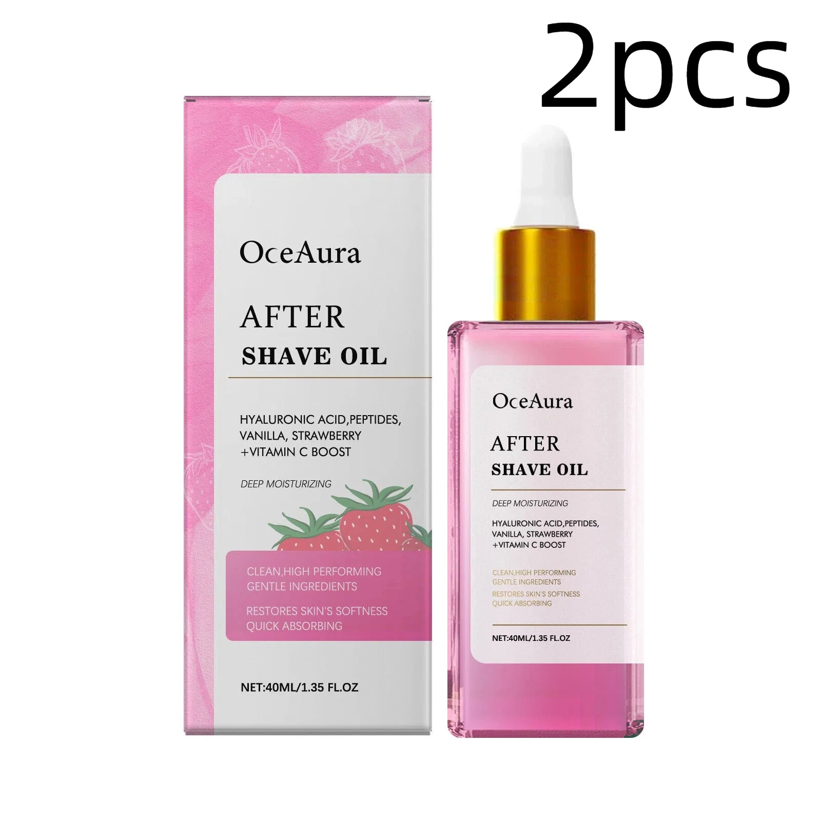 OceAura After Shave Oil Strawberry Vanilla Moisturizing Skin Soothing Intimate Area Leg Prevent Hair Growth Products Body Oil