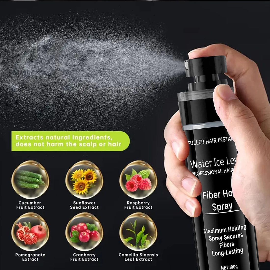Fiber Spray, 100ml - Easy to Use, Long-Lasting Plump and Texture, Suitable for All Hairstyles, with Natural Plump Appearance Halalzen