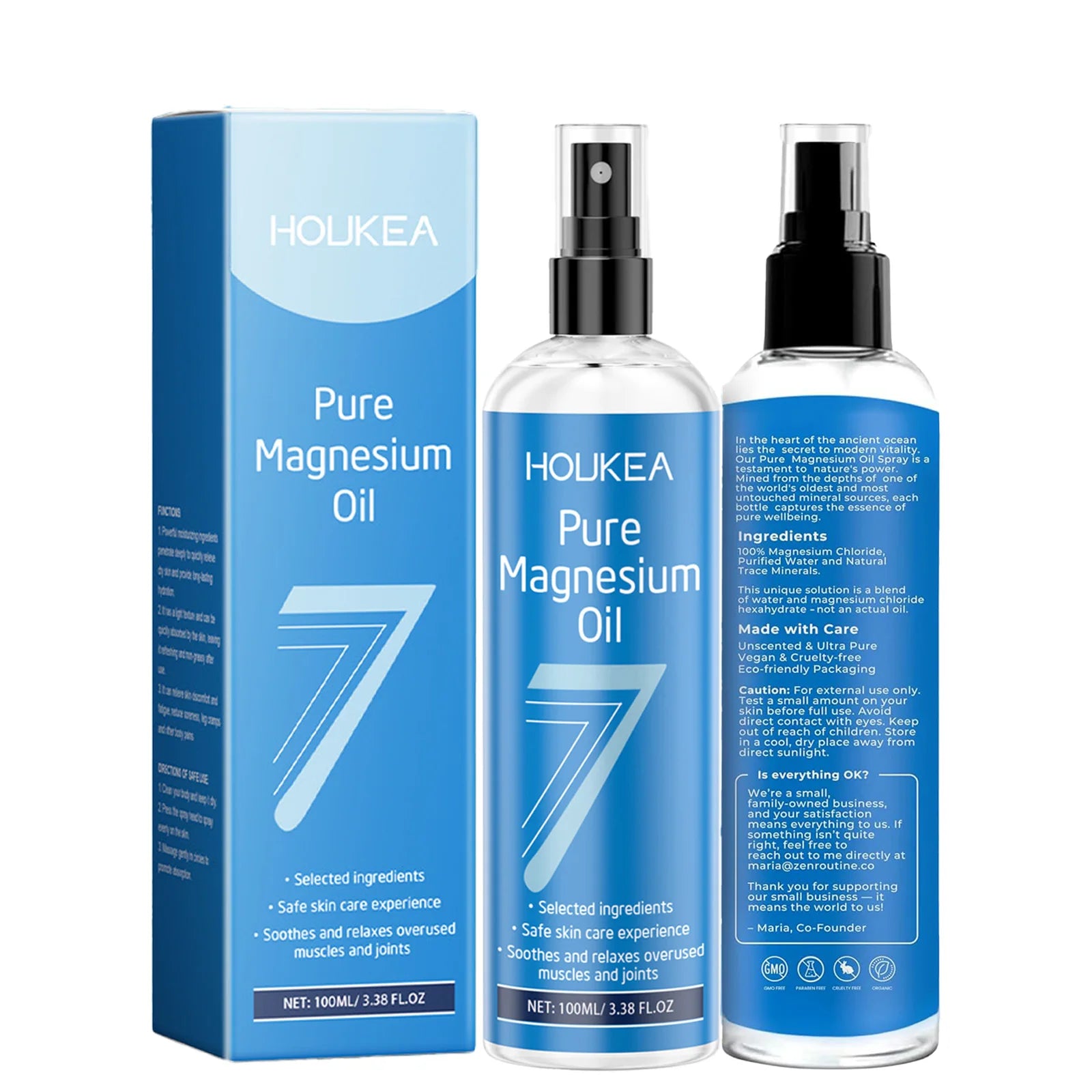 Pure Magnesium Oil Spray Grade Magnesium Chloride Liquid for Foot & Body Care Spray for Improve Roughness Skin& Quick Absorption
