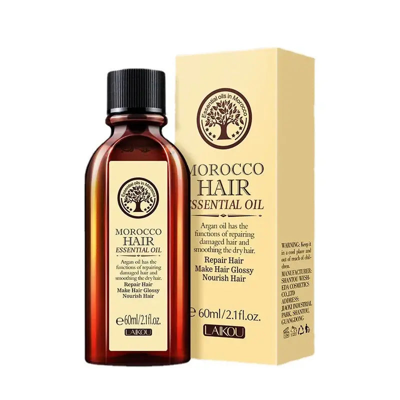 Laikou Argan Hair Oil Essential Oil Natural Anti-hair Loss Prevent Hair Dry Soft Nourishing Frizz Damaged Repair Care 60ml Halalzen