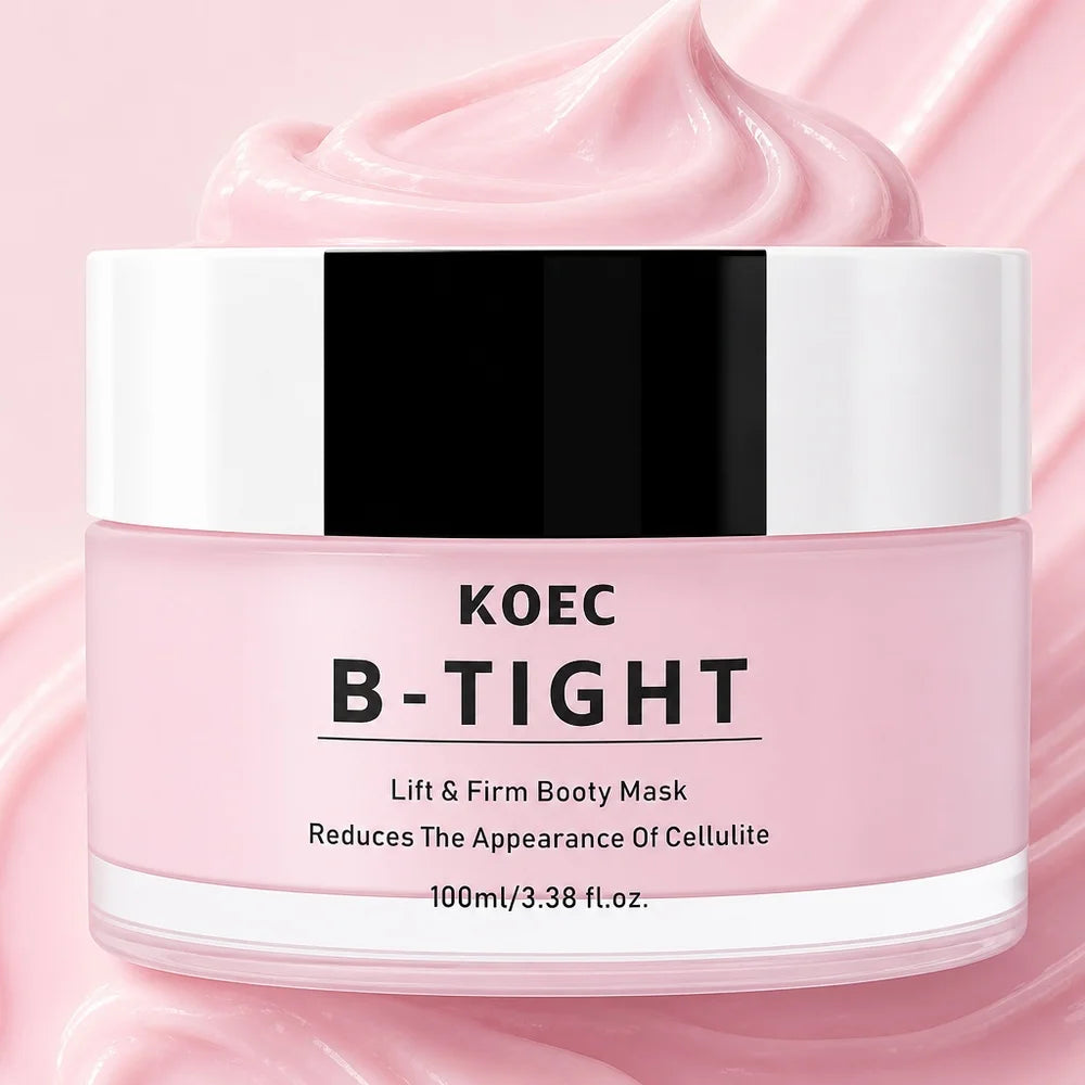 Ship from US KOEC B-Tight Firming Body Cream for Buttocks, Overnight Moisturizing Body Mask, Intensive Hydration Care for Dry Skin, Smooth Looking Skin Care, 100ml