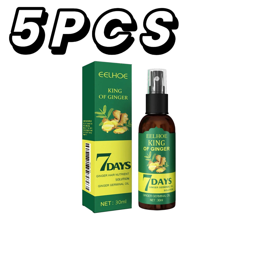 Ginger Oil Hair Booster Serum Spray Nourish Scalp Hair Follicles Refresh Control Oil Strengthen Hair Roots Nutrient Solution HALALZEN