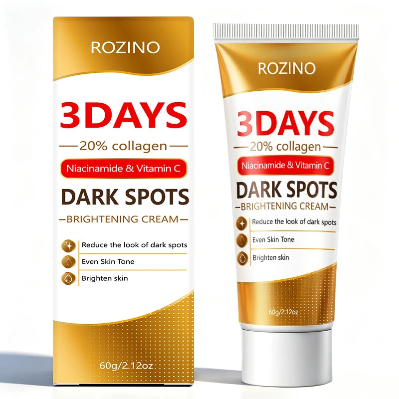 3 Day Pore +Dark Spot Brightening Cream, Containing Collagen, Niacinamide, and Vitamin C, Deeply Moisturizes, Reduces the Appearance of Dark Spots, Tightens Pores, Evens Out and Brightens Skin Tone, Quickly Brightens Skin Ton
