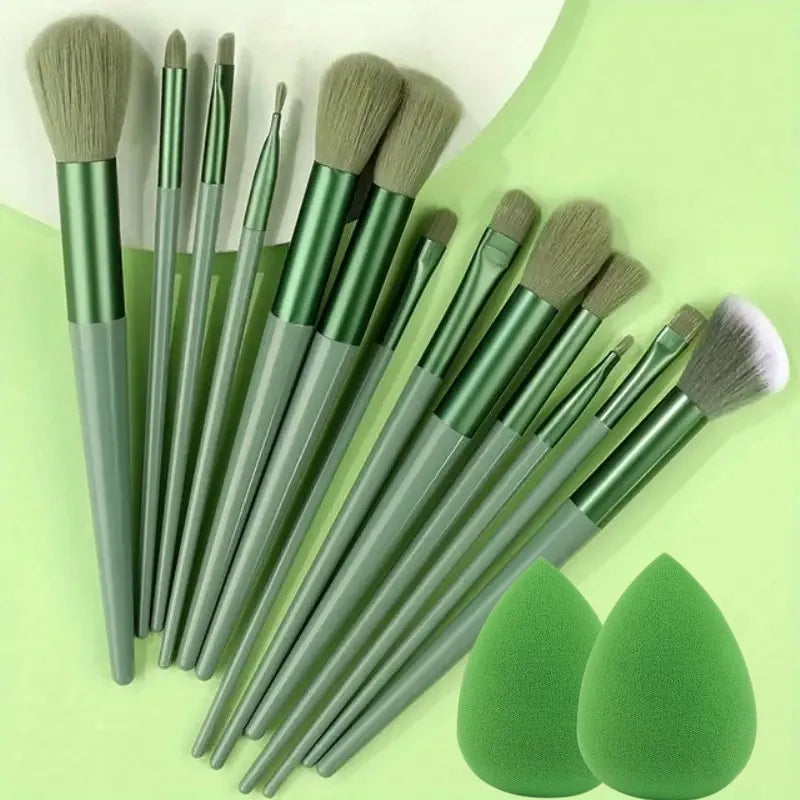 13Pcs Soft Fluffy Makeup Brushes Set for Cosmetics Foundation Blush Powder Eyeshadow Kabuki Blending with Makeup Sponge Egg