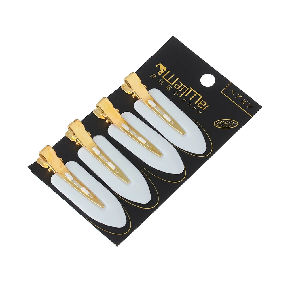 4 Pcs Seamless No Crease Barrettes Makeup Clip No Bend Hair Clip Professional Salon Styling Fixed hairpin Woman Man Hairdressing