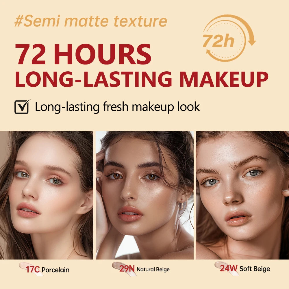Sunscreen Cushion Foundation Fit Cushion Foundation Full Coverage Waterproof Long-lasting Concealer Long-lasting Korean Makeup