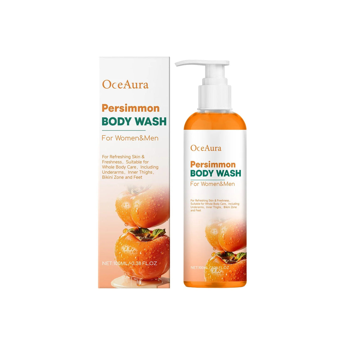 Persimmon Body Wash Remove Dirt Sweat Eliminating Odor Oil Control Exfoliating Smoothing Softening Lasting Aroma Foam Shower Gel Halalzen